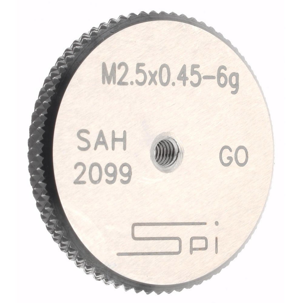 Threaded Ring Gage: M2.5 x 0.45 Thread, Metric, Class 6G, Go