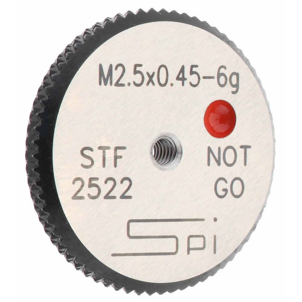 Threaded Ring Gage: M2.5 x 0.45 Thread, Metric, Class 6G, No Go