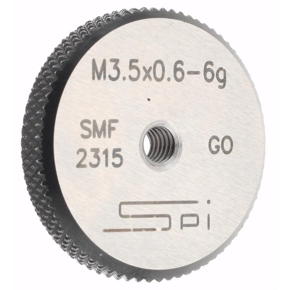 Threaded Ring Gage: M3.5 x 0.60 Thread, Metric, Class 6G, Go