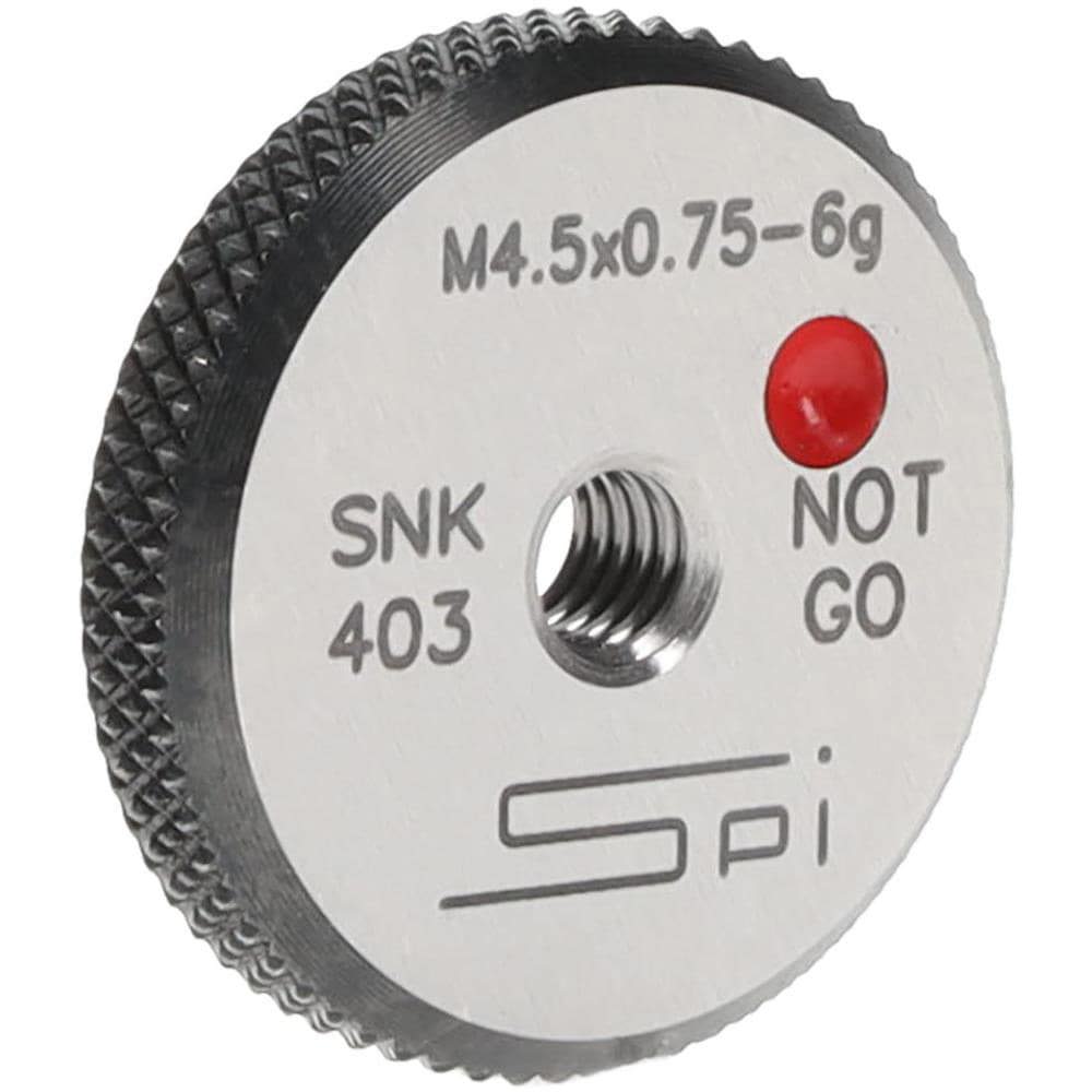 Threaded Ring Gage: M4.5 x 0.75 Thread, Metric, Class 6G, No Go