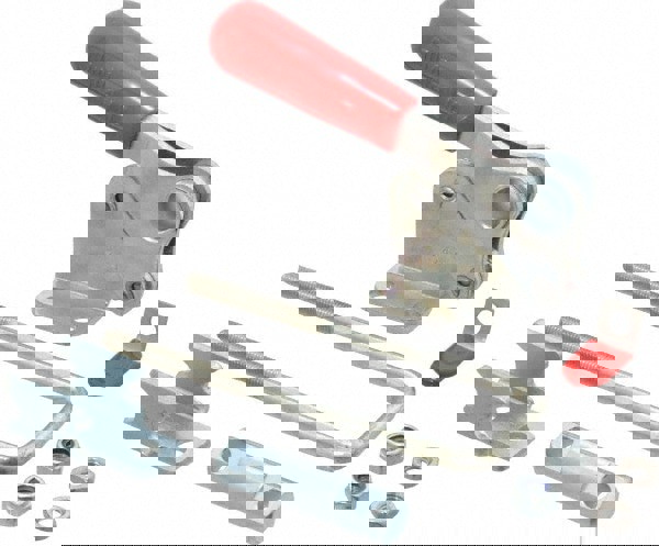 Pull-Action Latch Clamp: Vertical, 2,000 lb, U-Hook, Flanged Base