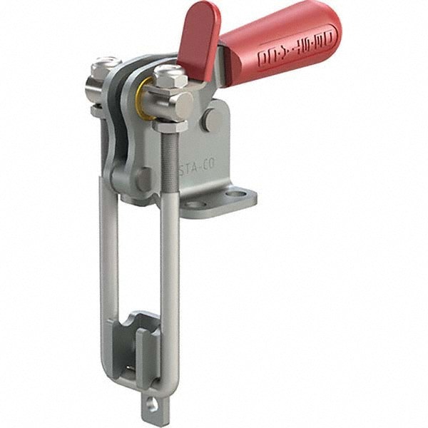 Pull-Action Latch Clamp: Vertical, 2,001 lb, U-Hook, Flanged Base