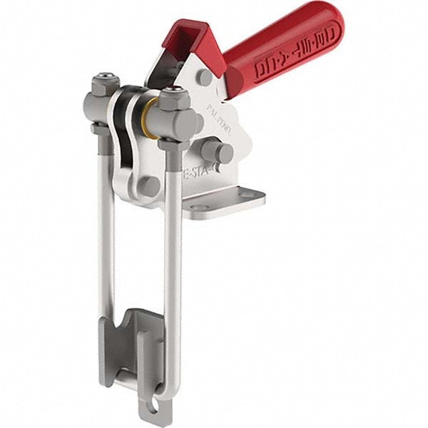 Pull-Action Latch Clamp: Vertical, 2,001 lb, U-Hook, Flanged Base
