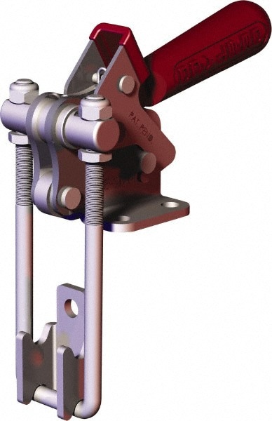 Pull-Action Latch Clamp: Vertical, 2,000 lb, U-Hook, Flanged Base