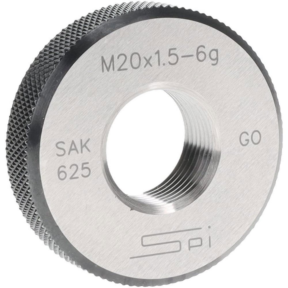 Threaded Ring Gage: M20 x 1.50 Thread, Metric, Class 6G, Go