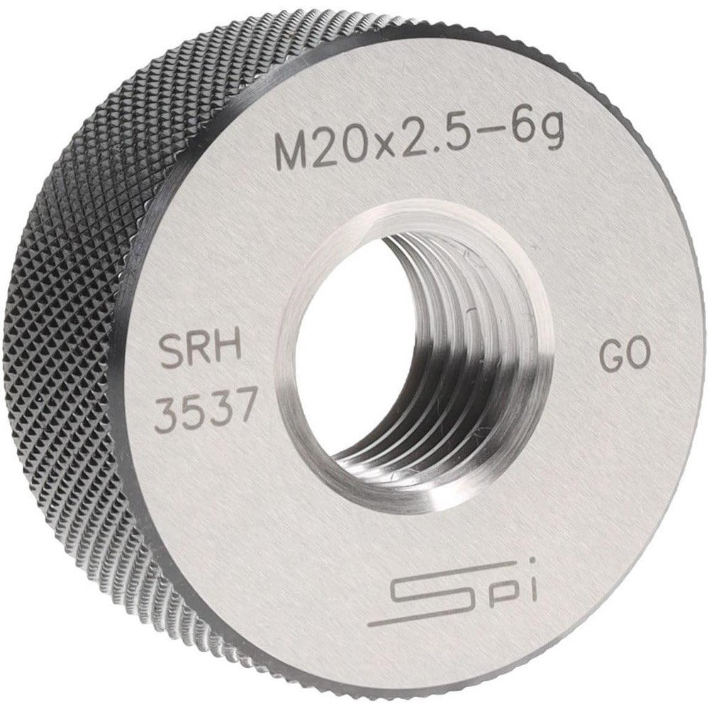 Threaded Ring Gage: M20 x 2.50 Thread, Metric, Class 6G, Go
