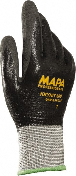 Cut-Resistant Gloves: Size X-Large, ANSI Cut A2, ANSI Puncture 3, Nitrile, Series KryTech 600