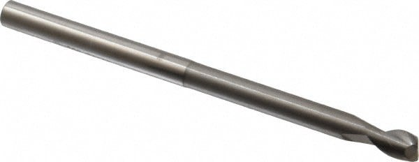 Square End Mill: 1/4'' Dia, 3/8'' LOC, 1/4'' Shank Dia, 4'' OAL, 2 Flutes, Solid Carbide