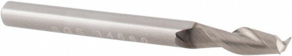 Square End Mill: 1/8'' Dia, 3/8'' LOC, 1/8'' Shank Dia, 1-1/2'' OAL, 2 Flutes, Solid Carbide