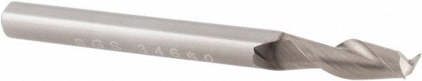 Square End Mill: 3/8'' Dia, 1'' LOC, 3/8'' Shank Dia, 2-1/2'' OAL, 2 Flutes, Solid Carbide