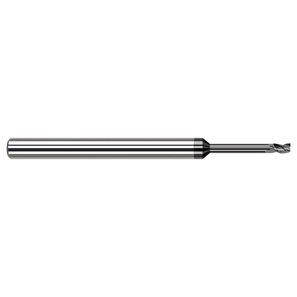 Square End Mill: 5/32'' Dia, 15/64'' LOC, 3/16'' Shank Dia, 3'' OAL, 3 Flutes, Solid Carbide