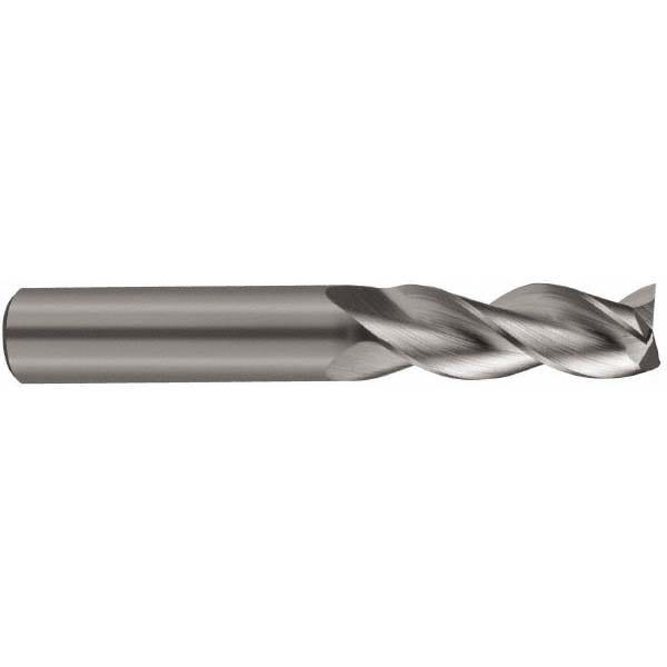 Square End Mill: 5/8'' Dia, 3/4'' LOC, 5/8'' Shank Dia, 3'' OAL, 3 Flutes, Solid Carbide