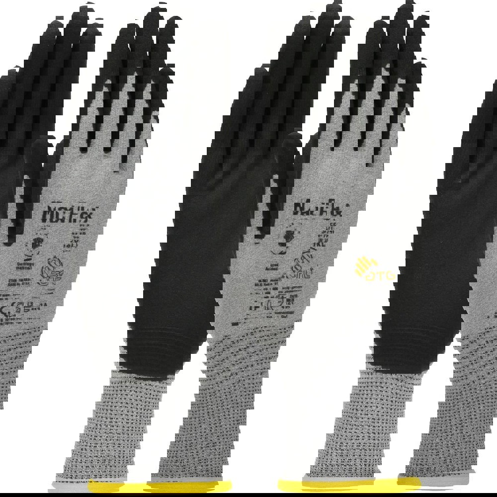 General Purpose Work Gloves: X-Large, Nitrile Coated, Nylon