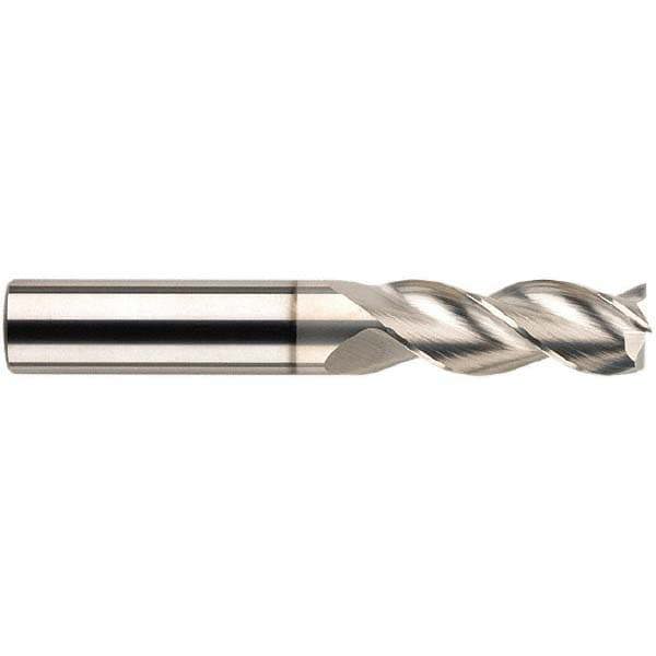 Square End Mill: 1/4'' Dia, 1'' LOC, 1/4'' Shank Dia, 3'' OAL, 3 Flutes, Solid Carbide