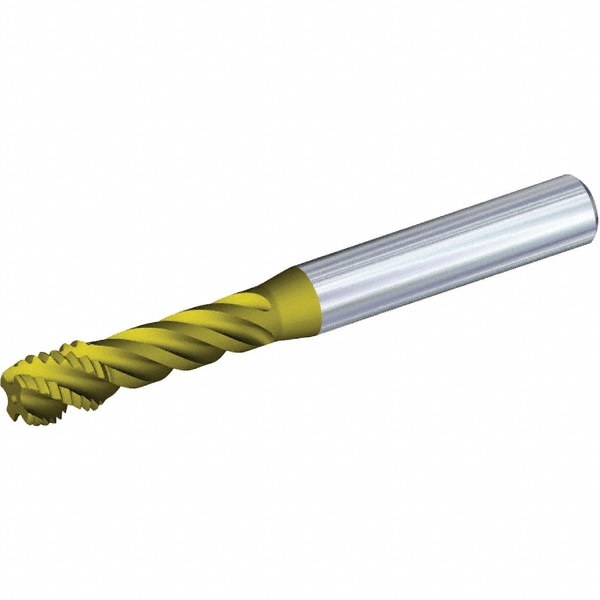 Spiral Flute Tap: M8x1.25 Metric, 3 Flutes, Modified Bottoming, 6HX Class of Fit, Solid Carbide, TiAlN Coated