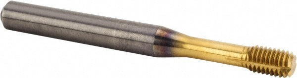 Thread Forming Tap: M6x1.00 Metric Coarse, 6HX Class of Fit, Modified Bottoming, Solid Carbide, TiAlN Coated
