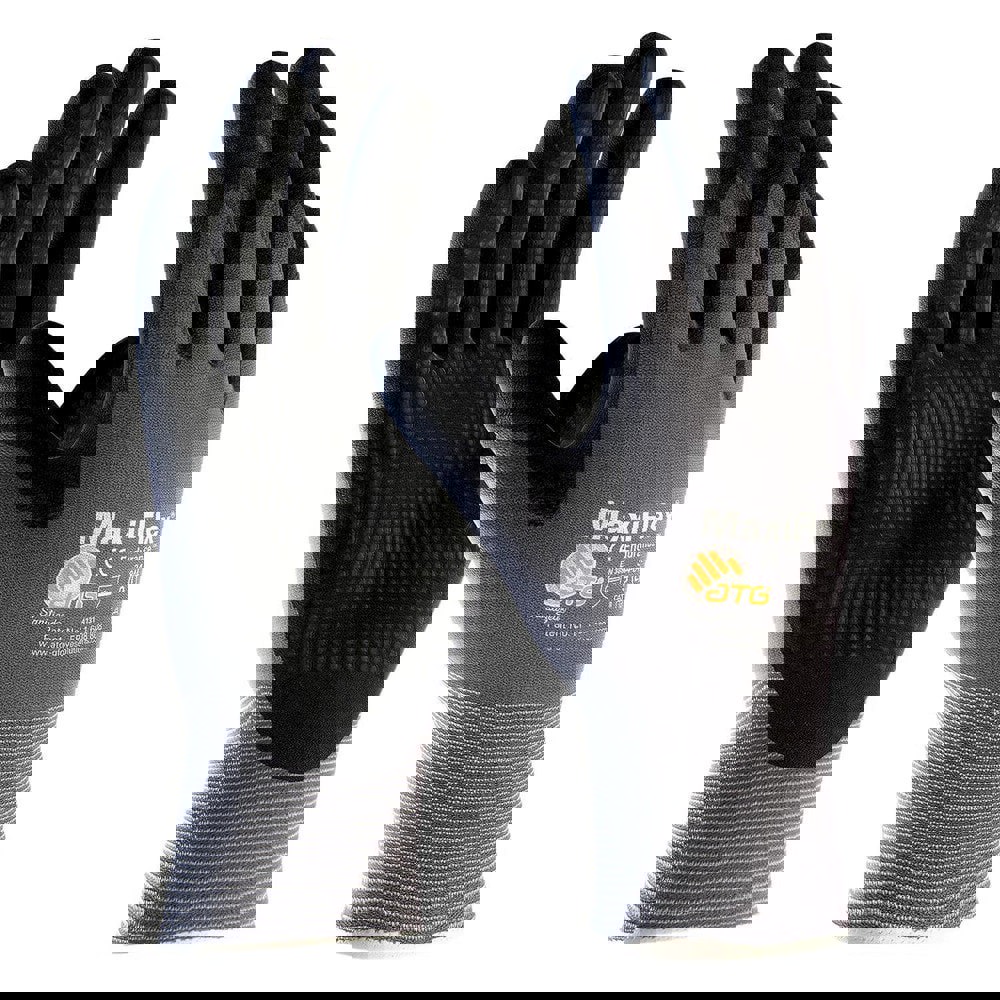 General Purpose Work Gloves: Small, Nitrile Coated, Polyethylene Blend