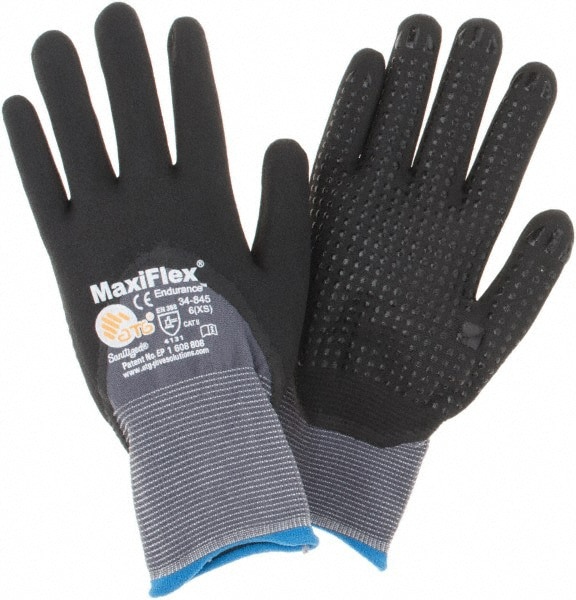 Small Component Assembly Gloves: G-Tek MaxiFlex Plus II ATG Maxi Flex, Size Small, Micro-Foam Nitrile-Coated Knit & Nylon