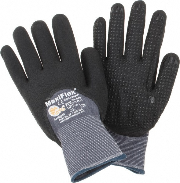 Small Component Assembly Gloves: G-Tek ATG Maxi Flex, Size 2X-Large, Micro-Foam Nitrile-Coated Knit & Nylon
