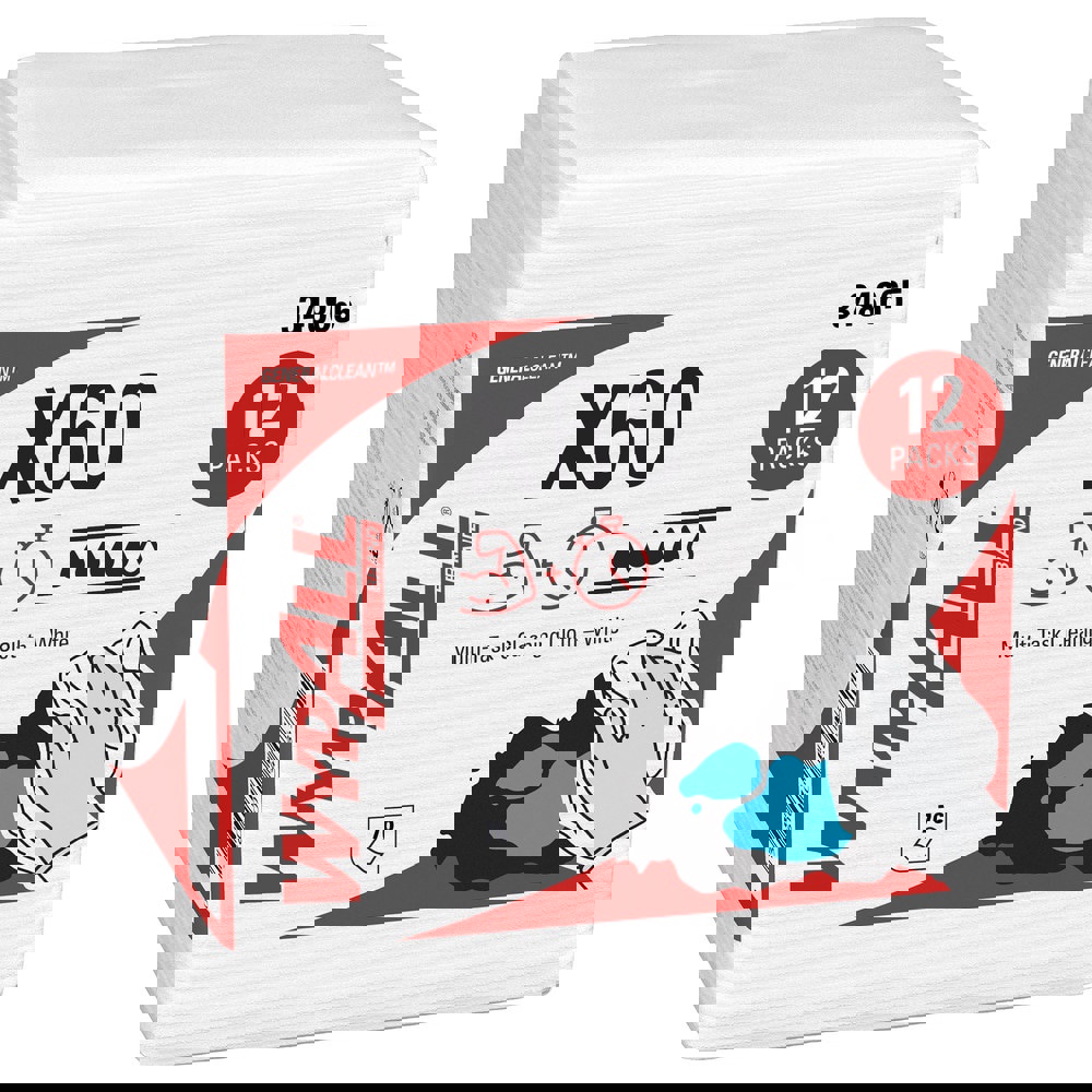 GeneralClean X60 Multi-Task Cleaning Cloths, Quarterfold, Strong & Absorbent Towels, White