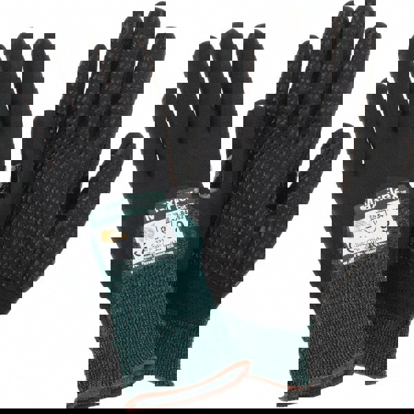 Cut-Resistant Gloves: Size L, ANSI Cut A2, Micro-Foam Nitrile, Synthetic