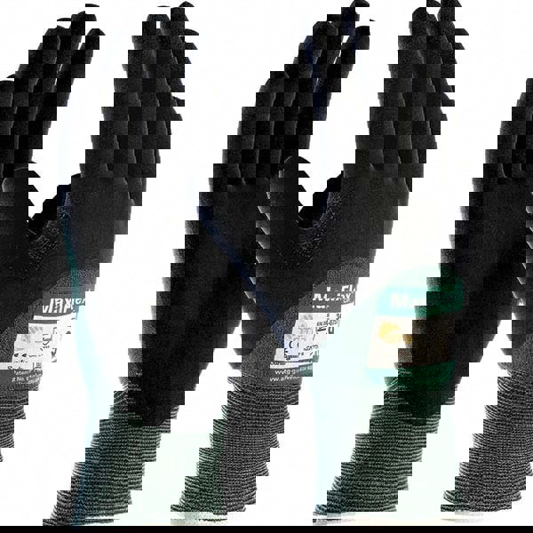 Cut, Puncture & Abrasive-Resistant Gloves: Size 3XL, ANSI Cut A2, ANSI Puncture 1, Nitrile, Engineered Yarn