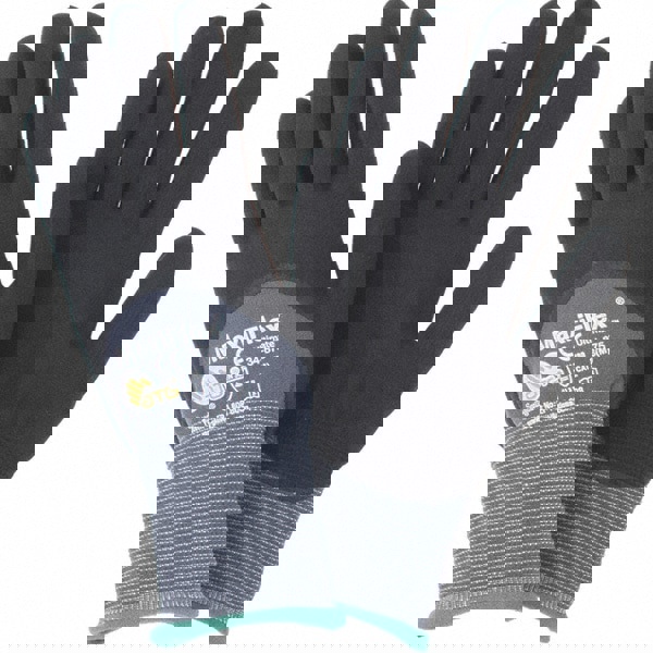 General Purpose Work Gloves: Medium, Nitrile Coated, Polyethylene Blend