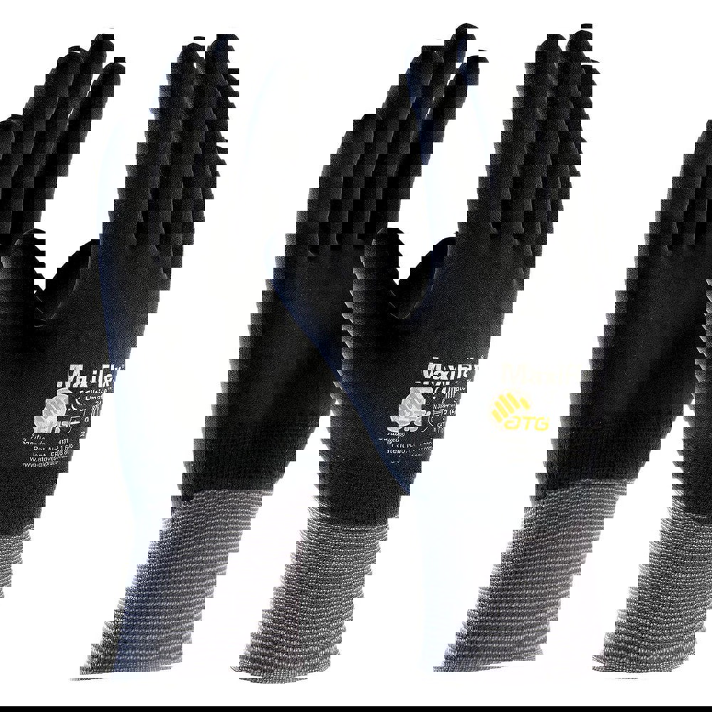 General Purpose Work Gloves: X-Small, Nitrile Coated, Nylon