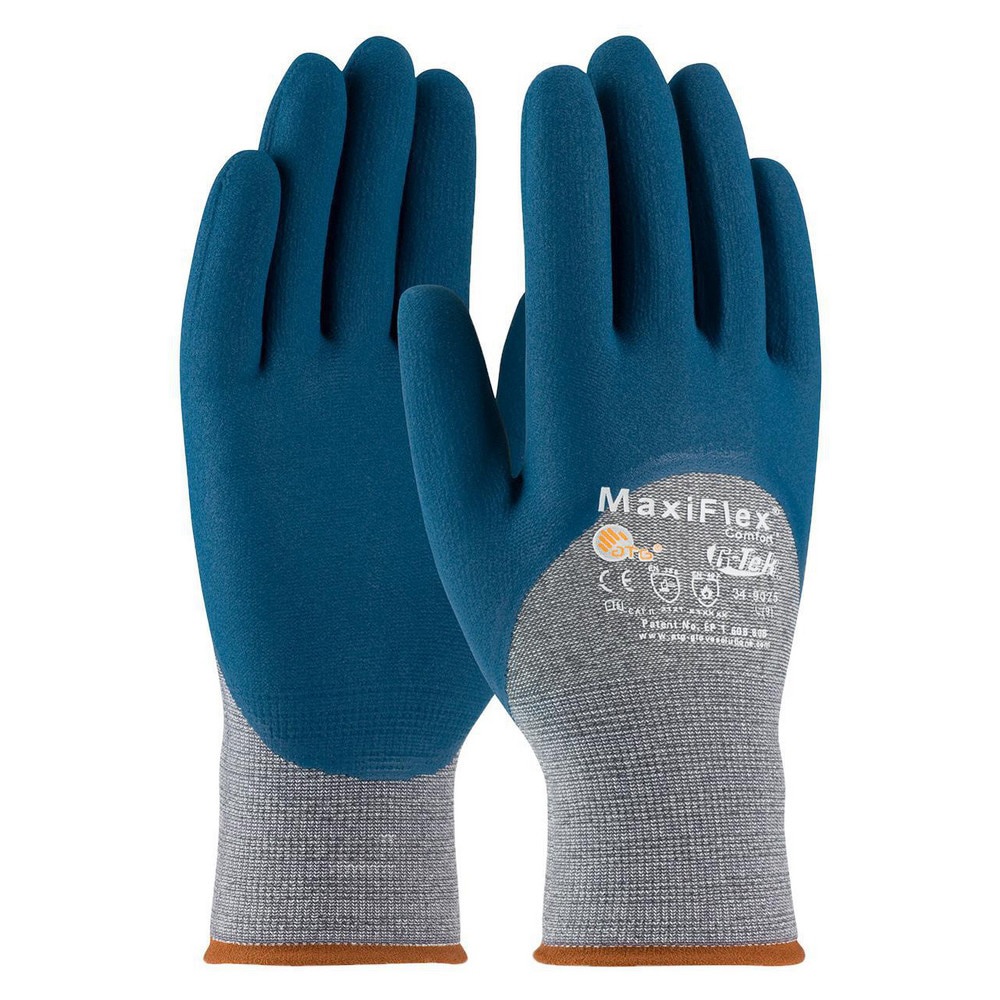 Work Gloves: G-Tek 34-9025, Size Small, Micro-Foam Nitrile-Coated Cotton & Nylon, General Purpose