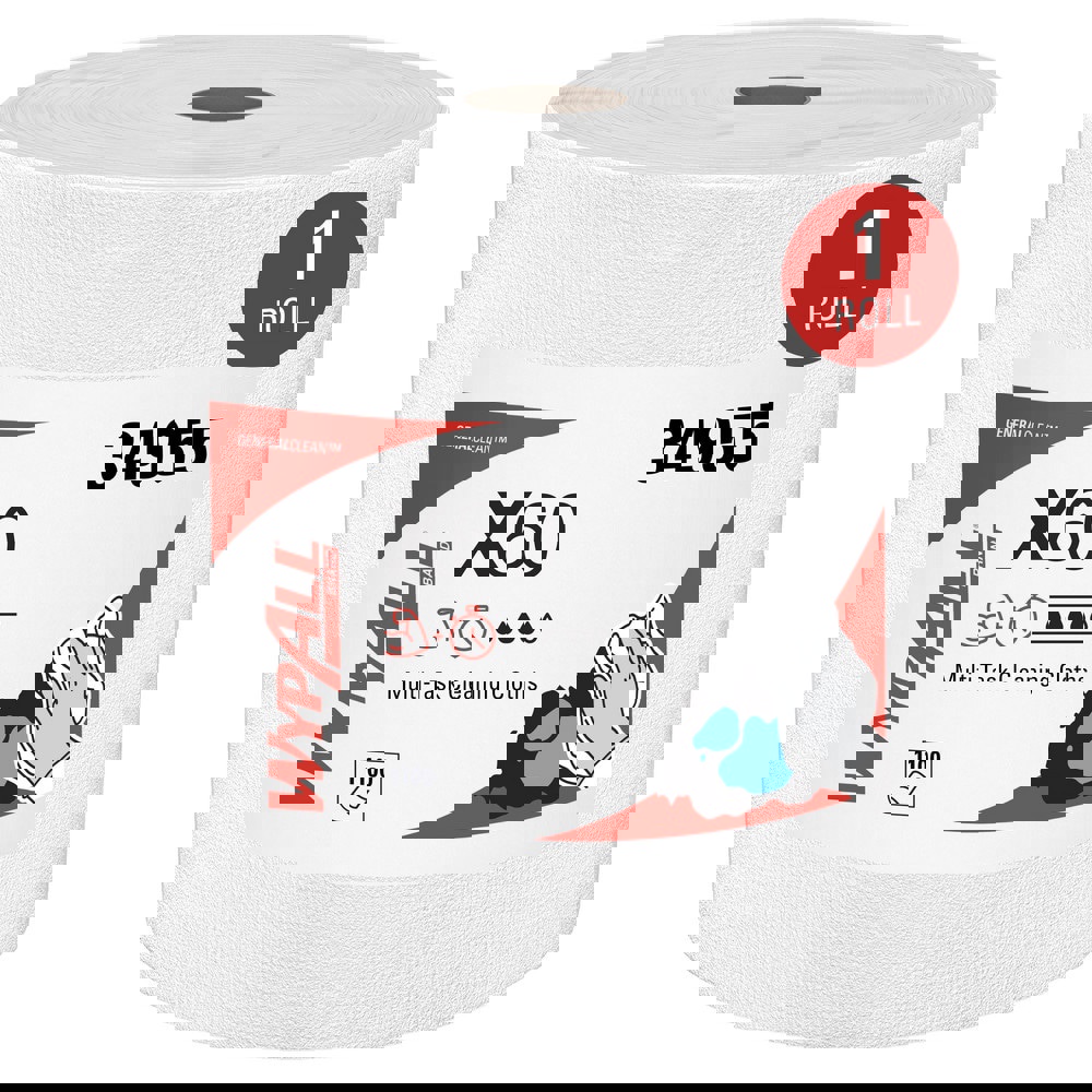 GeneralClean X60 Multi-Task Cleaning Cloths, Jumbo Roll, Strong & Absorbent Towels, White