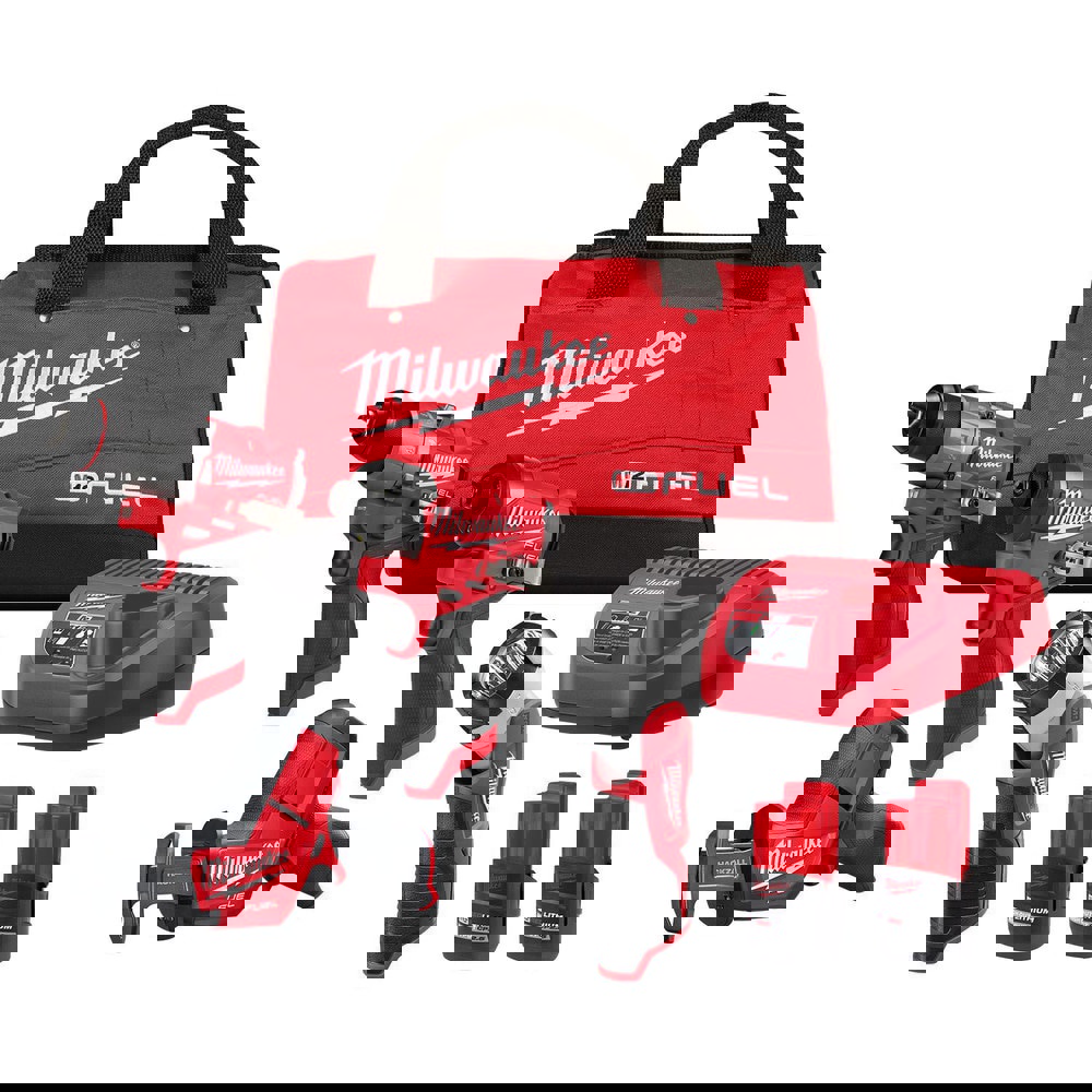 Cordless Tool Combination Kits; Kit Type: 12 Volt Cordless Tool Combination; Hammer Drill; Impact Driver; Worklight; Reciprocating Saw ; Voltage: 12.00 ; Batteries Included: Yes ; Battery Chemistry: Lithium-ion ; Battery Series: M12