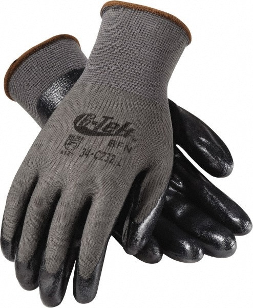 Work Gloves: G-Tek BFN 34-C232, Size Small, Nitrile-Coated Nylon, General Purpose
