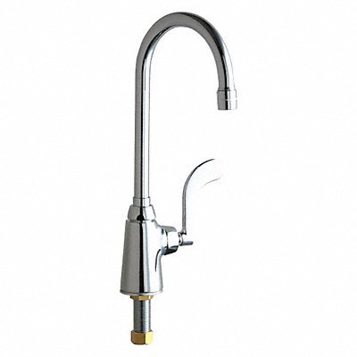 Single Handle Wristblade Deck Mount Service Faucet in Polished Chrome