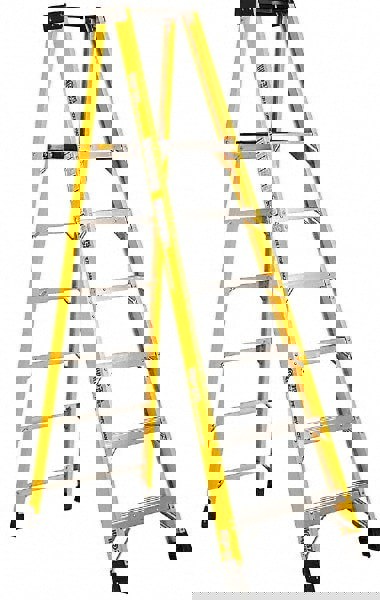 6-Step Fiberglass Ladder Platform: 375 lb Capacity