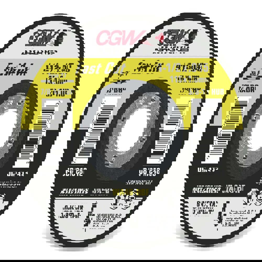 Cutoff Wheel: Type 1, 4-1/2