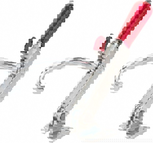 Pull-Action Latch Clamp: Horizontal, 375 lb, J-Hook, Flanged Base