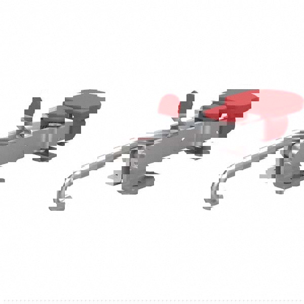 Pull-Action Latch Clamp: Horizontal, 375 lb, J-Hook, Flanged Base