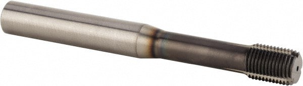 Thread Forming Tap: M10x1.00 Metric Fine, 6HX Class of Fit, Modified Bottoming, Solid Carbide, TiN Coated