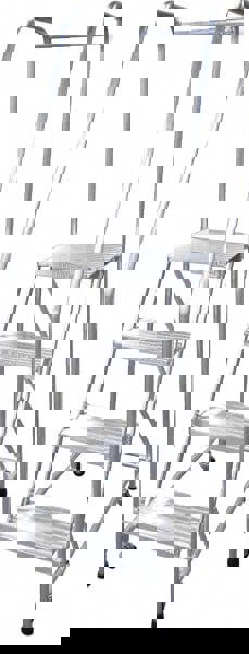 Aluminum Rolling Ladder: 4 Step