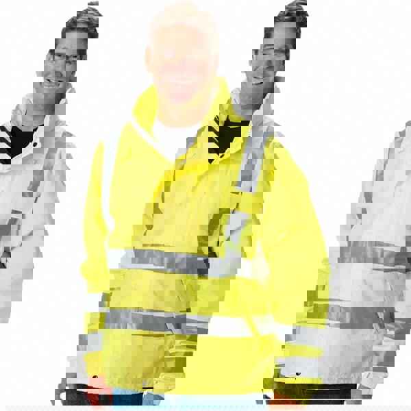 Rain Jacket: Size X-Large, High-Visibility Yellow, Polyester