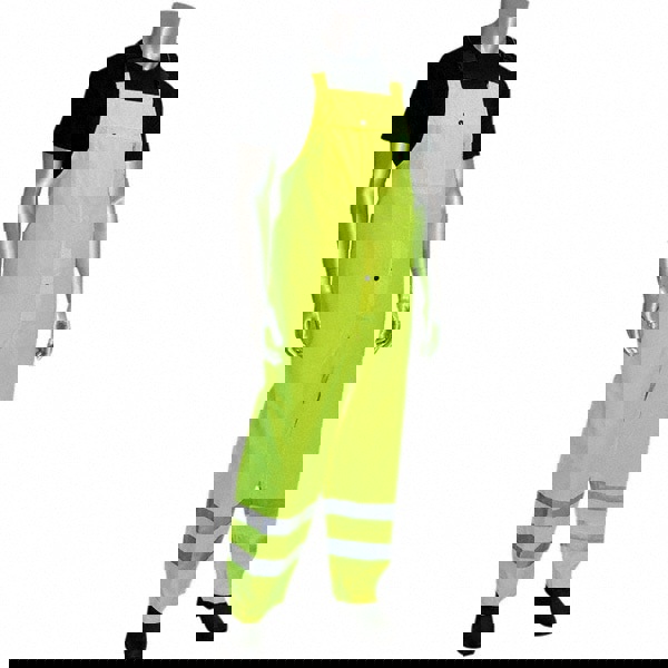 Rain Bib Overalls: Size Large, Yellow, Polyester