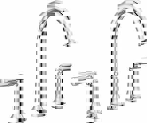 Two Handle Widespread Bathroom Sink Faucet in Chrome