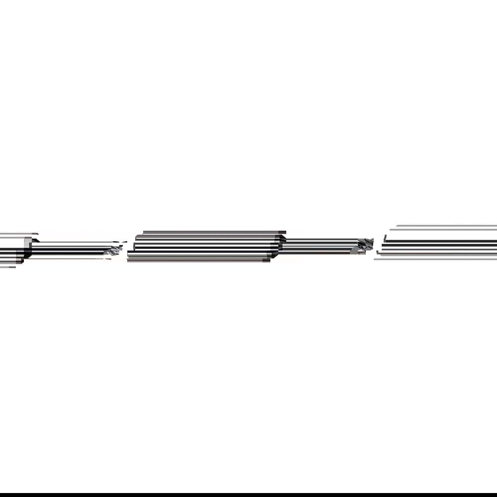 Square End Mill: 1/64'' Dia, 1/32'' LOC, 1/8'' Shank Dia, 2-1/2'' OAL, 3 Flutes, Solid Carbide