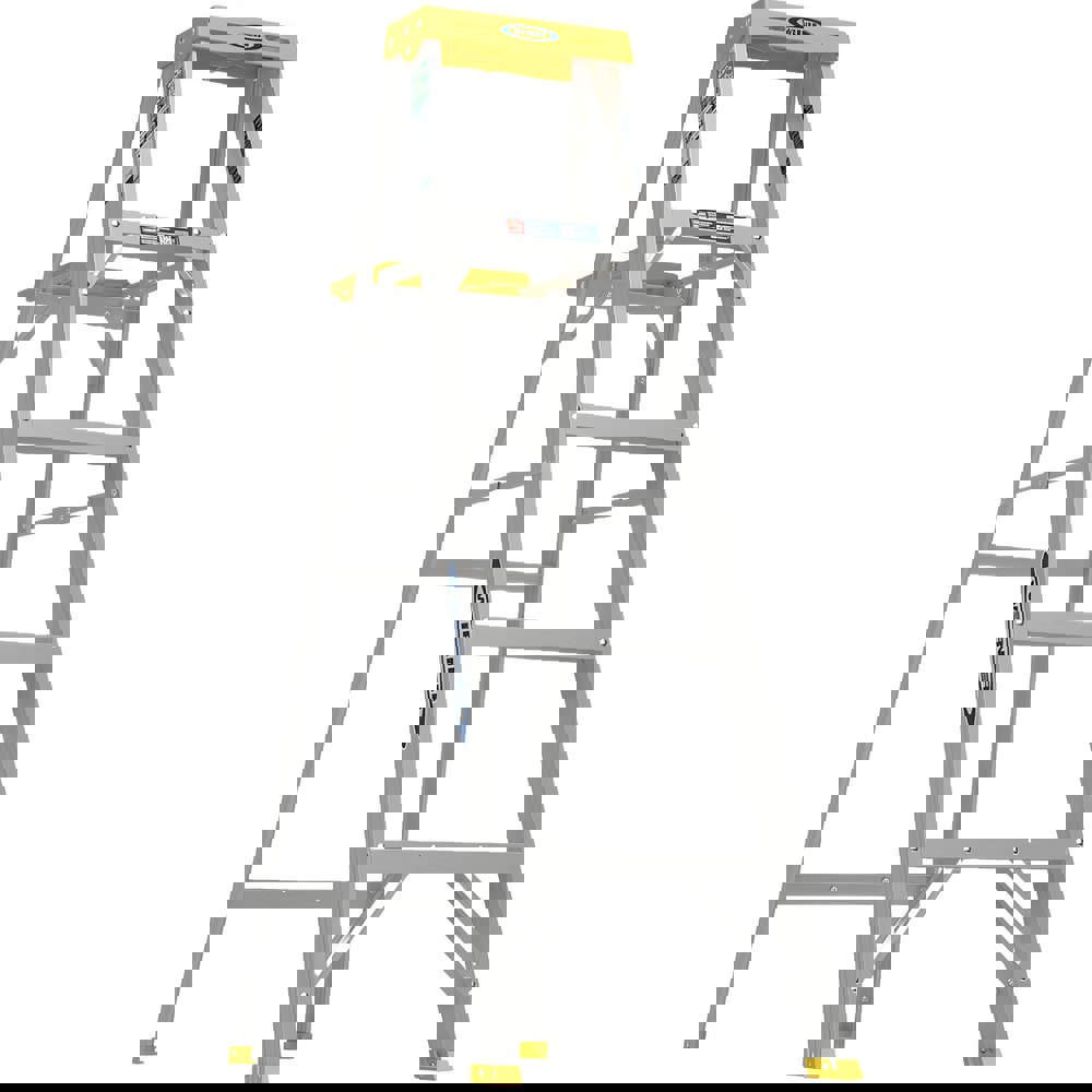 4-Step Aluminum Step Ladder: Type II, 225 lb Capacity, 5' High