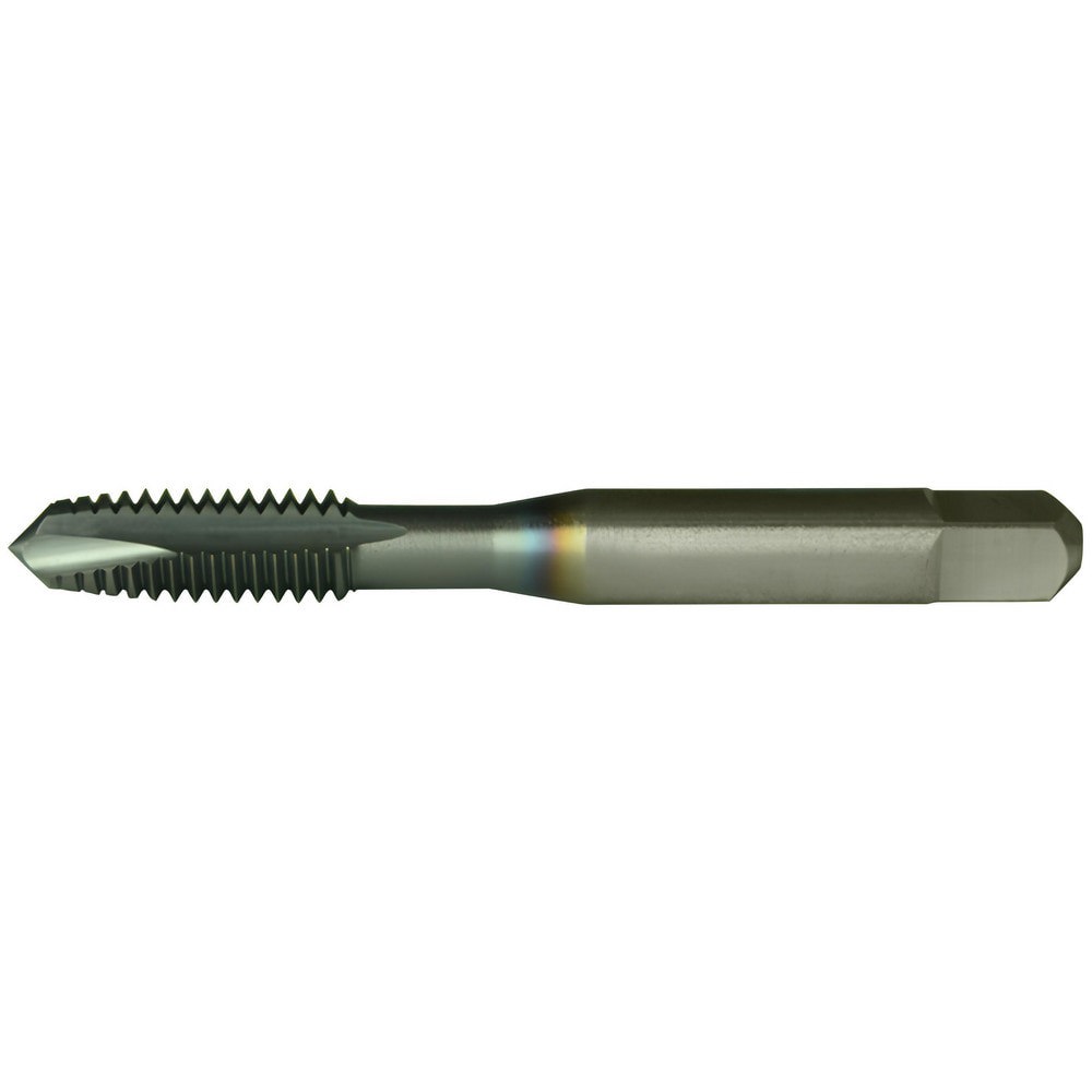 Spiral Point Tap: 7/16-14 UNC, 3 Flutes, Plug Chamfer, 2B Class of Fit, High-Speed Steel, TiCN Coated