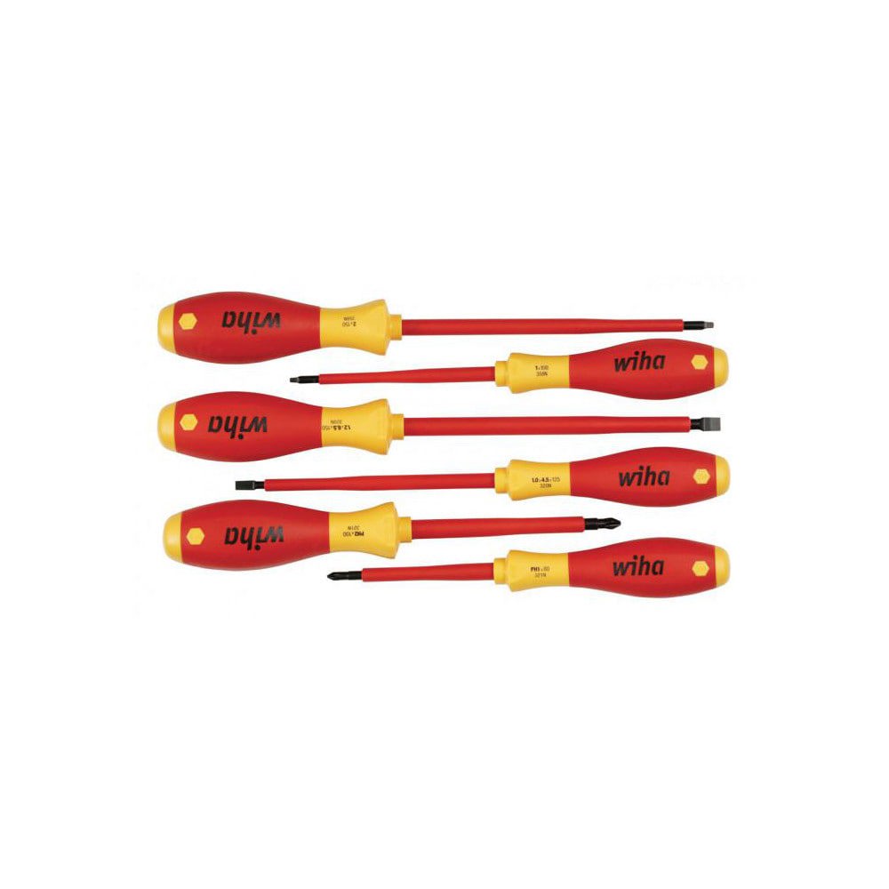 Screwdriver Set: 6 Pc, Phillips, Slotted & Square