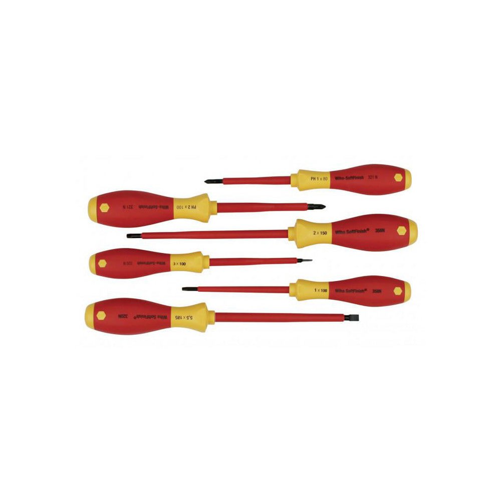 Screwdriver Set: 6 Pc, Phillips, Slotted & Square