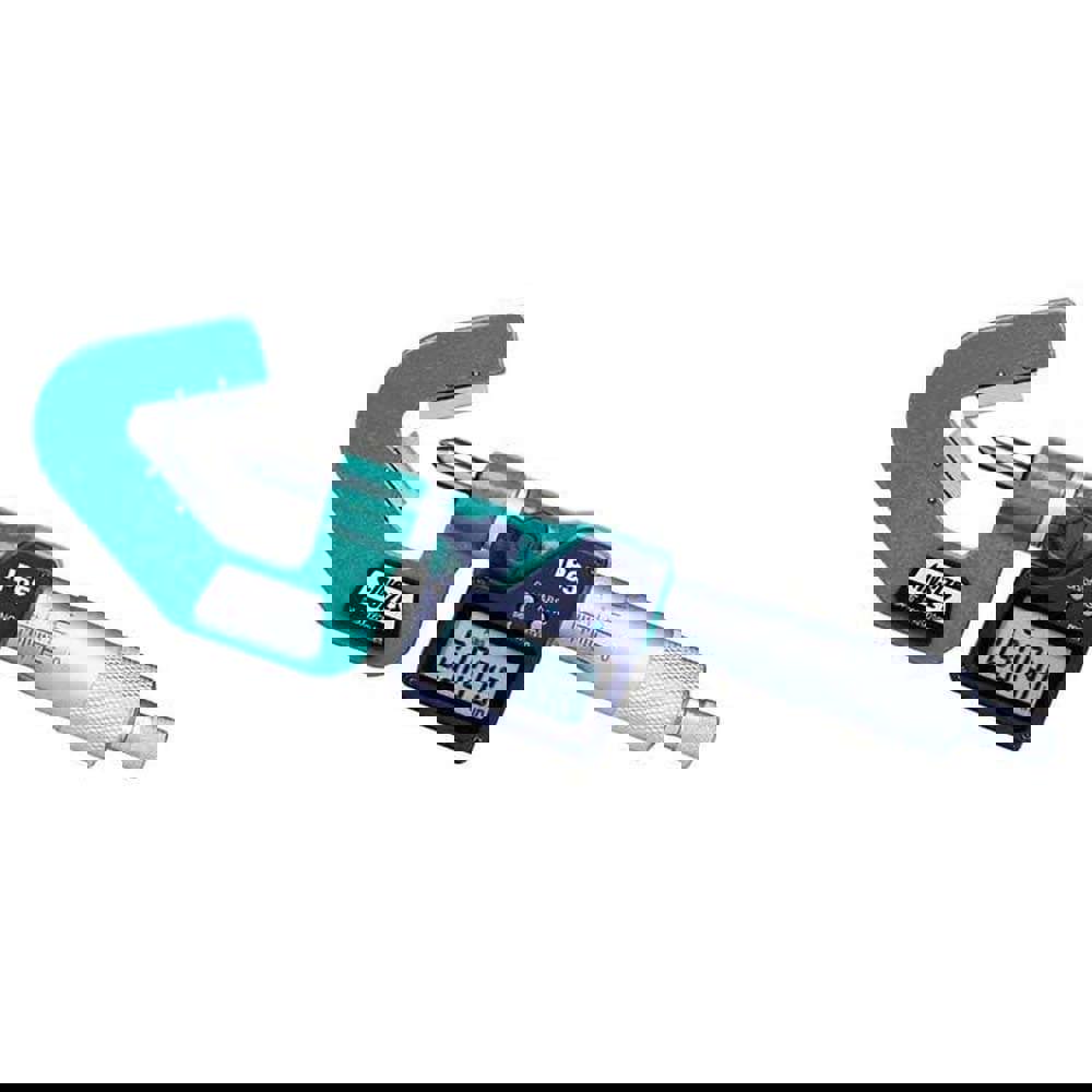 V-Anvil Micrometers; Operation Type: Electronic; Minimum Measurement (mm): 1.00; Maximum Measurement (Decimal Inch): 0.6000; Maximum Measurement (mm): 15.00; Thimble Type: Ratchet Stop; Digital Counter: No; Calibrated: Yes; Traceability Certification Incl