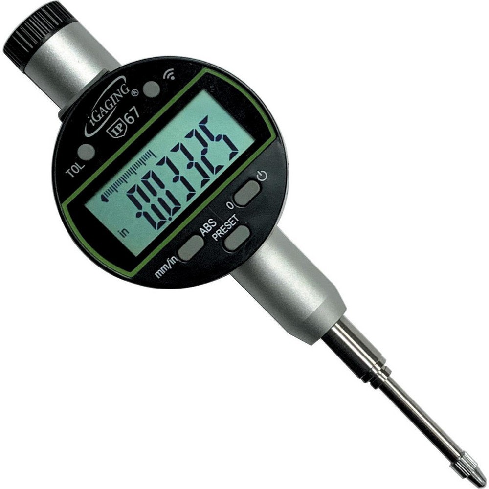 Electronic Drop Indicators; Back Type: Flat & Lug ; Connection Type: Straight ; Display Type: LCD Digital ; Accuracy (mm): 0.008 ; Accuracy (Decimal Inch): 0.00035 ; Calibrated: No