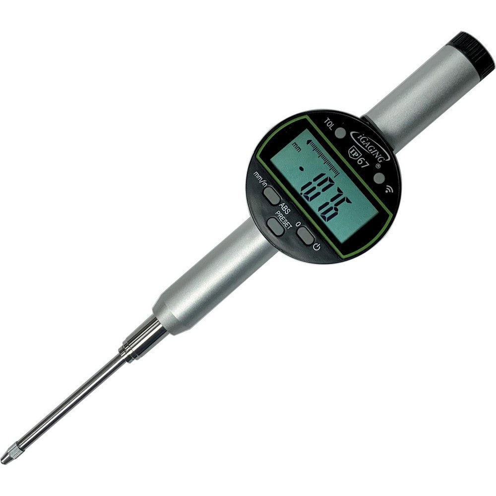 Electronic Drop Indicators; Back Type: Flat & Lug ; Connection Type: Straight ; Display Type: LCD Digital ; Accuracy (mm): 0.01 ; Accuracy (Decimal Inch): 0.0004 ; Calibrated: No